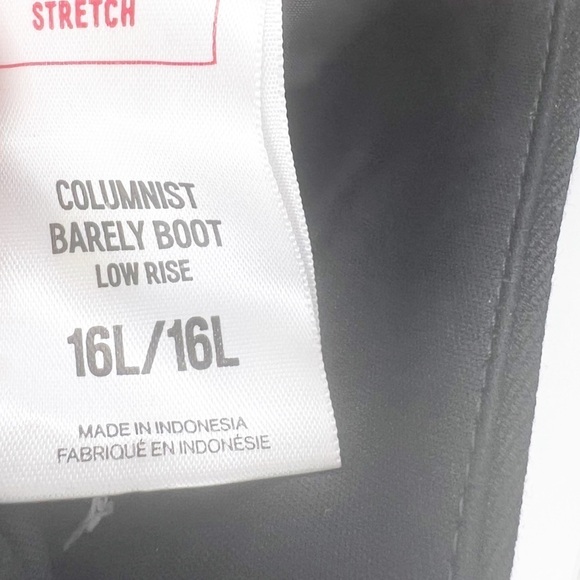 ✅ EXPRESS COLUMNIST BARELY BOOT LOW RISE WIDE LEG SIZE 16 LONG BLACK - Picture 6 of 7